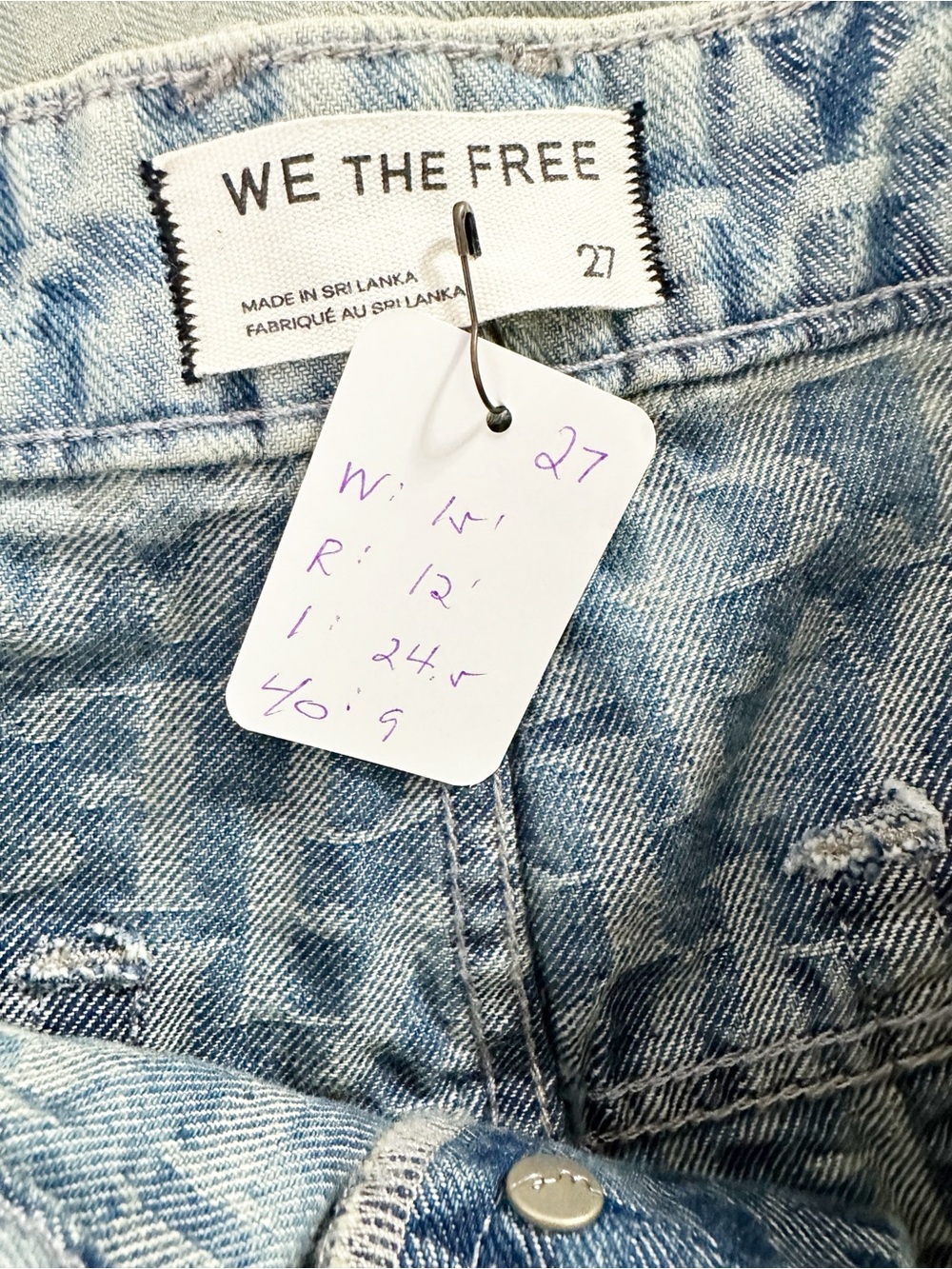 NEW Free People We The Free Deep Trance Jacquard Letter Boyfriend Denim Jeans 27 - Picture 15 of 15